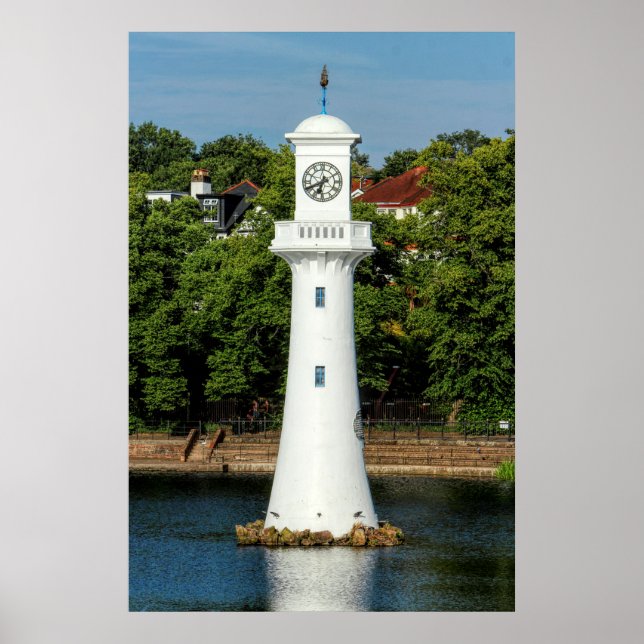 Scott Memorial, Roath Park Sjö, Cardiff, Wales Poster (Framsidan)