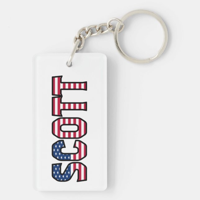 Scott Name Vorname USA Flagge Anhänger Schlüssel (Baksidan)