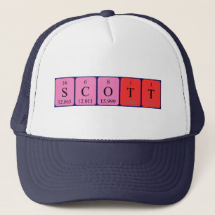 Scott periodisk bord namn hat keps