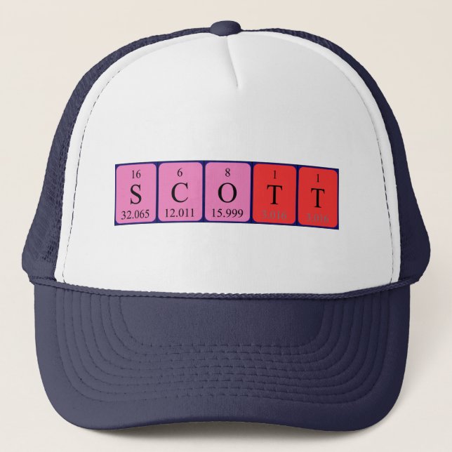 Scott periodisk bord namn hat keps (Framsida)