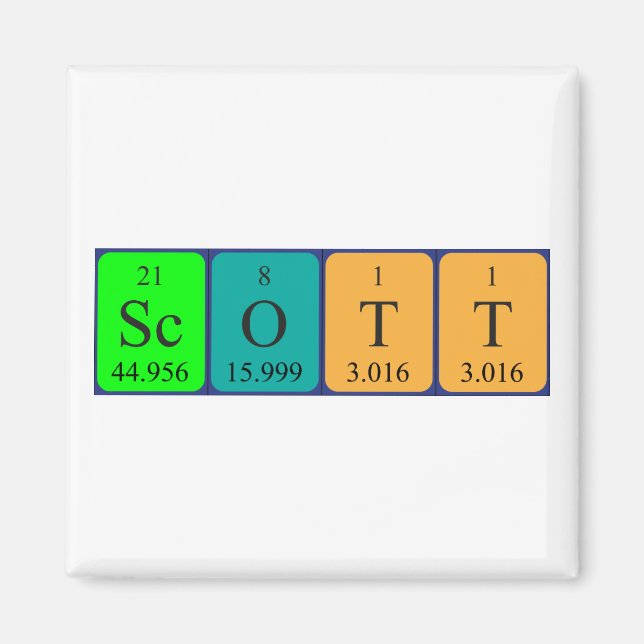 Scott Periodisk bord namn magnet (Framsidan)