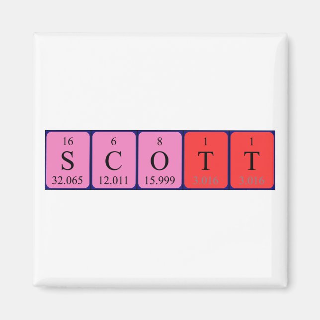 Scott Periodisk bord namn magnet (Framsidan)