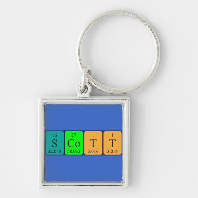 Scott Periodisk bord namn nyckelring (Framsidan)