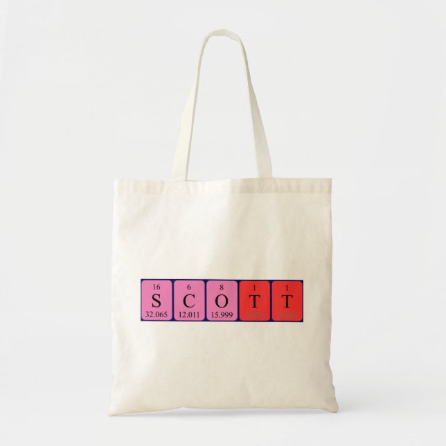 Scott Periodisk bord namn tote bag Tygkasse (Framsidan)