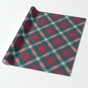 Scott Red Grönt Modern Scottish Tartan Presentpapper