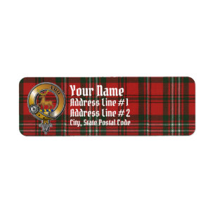 Scott Tartan & Badge Returadress Etikett