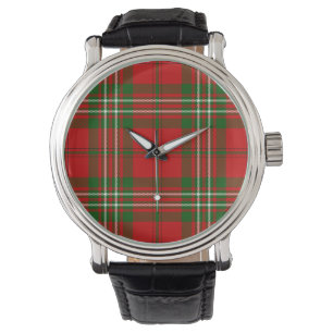 Scott tartan Red grönt plaid Armbandsur