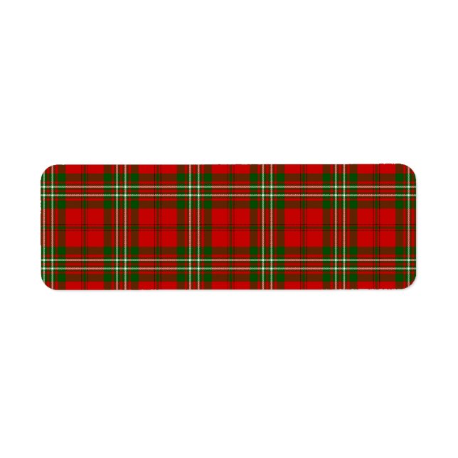 Scott tartan Red grönt plaid Returadress Etikett (Framsidan)