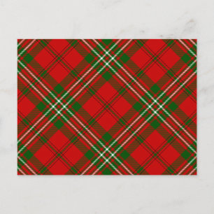 Scott tartan Red grönt plaid Vykort