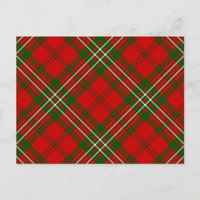 Scott tartan Red grönt plaid Vykort (Framsida)