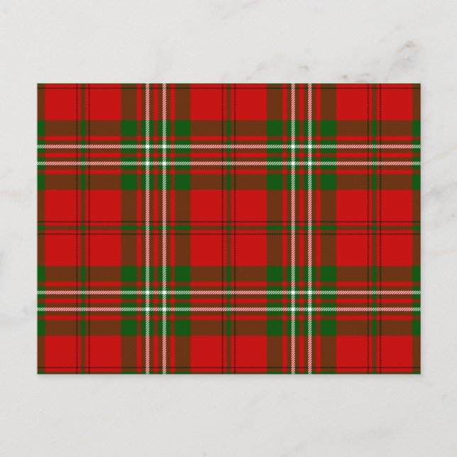 Scott tartan Red grönt plaid Vykort (Framsida)