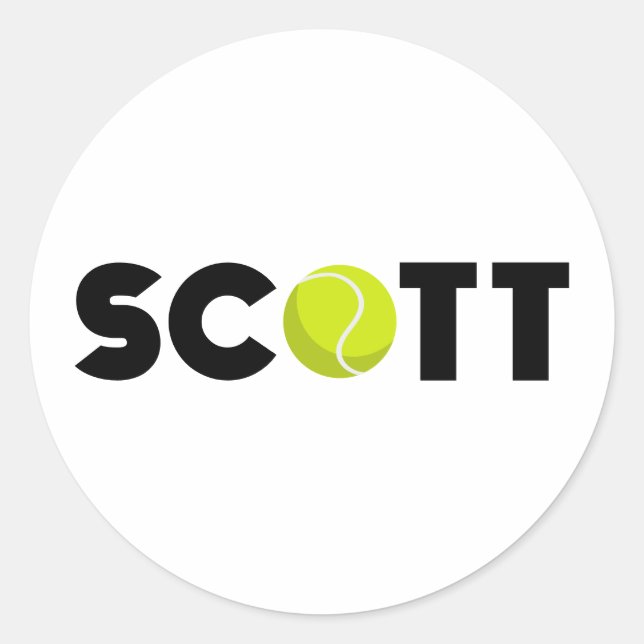 Scott Tennis Runt Klistermärke (Framsida)