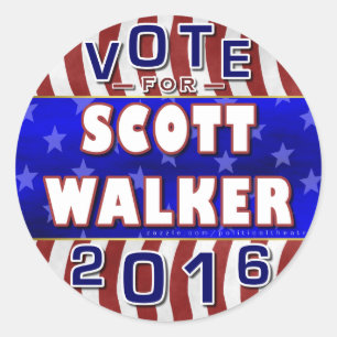 Scott Walker President 2016 Valection Republican Runt Klistermärke