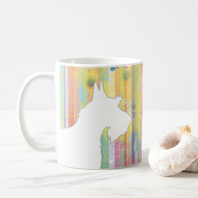 Scottie Anpassade Watercolor Silhouette Mugg (Med munk)