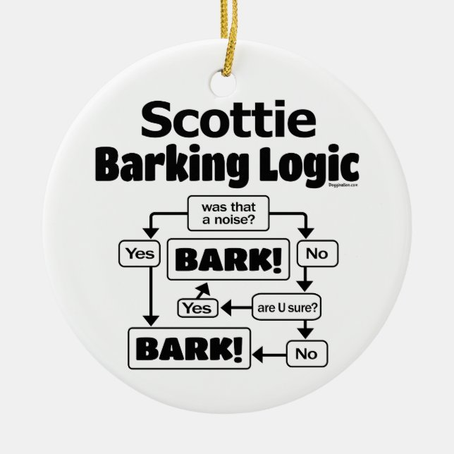 Scottie Barking Logic Julgransprydnad Keramik (Framsidan)