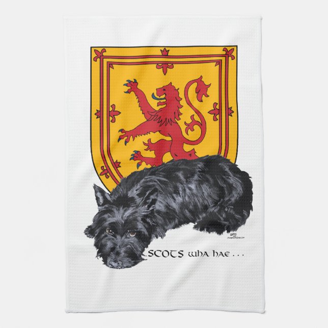 Scottie Dog Lion Rampant Flagga Kökshandduk (Vertikal)