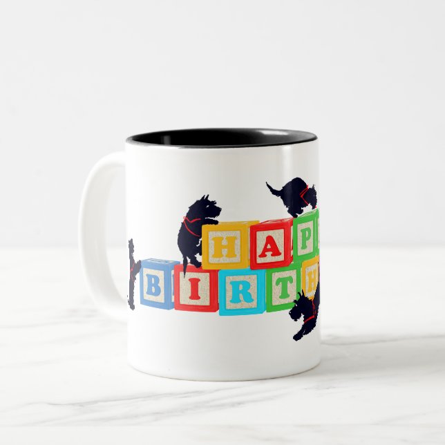 Scottie Födelsedagsblock Mugg (Framsida vänster)