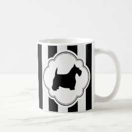 Scottie för vitrandsvart kaffemugg