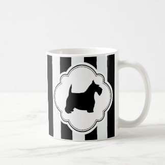 Scottie för vitrandsvart kaffemugg