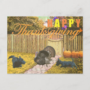 Scottie Happy thanksgiving Helg Vykort