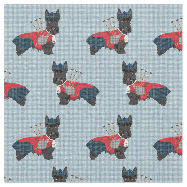 Scottie hund bagpipers skotsk skräckare tyg (Närbild)