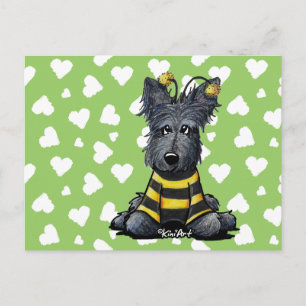 Scottie Hund Bee Vykort