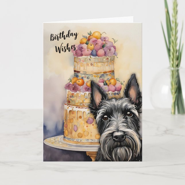 Scottie Hund Birthday Önskemål Card Kort (Framsida)