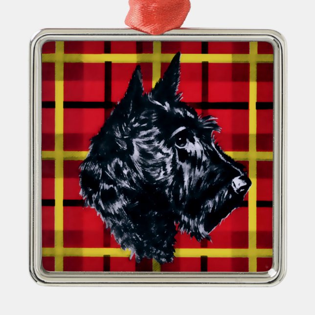 Scottie Hund, Black Scottish Terrier Ornament (Framsidan)