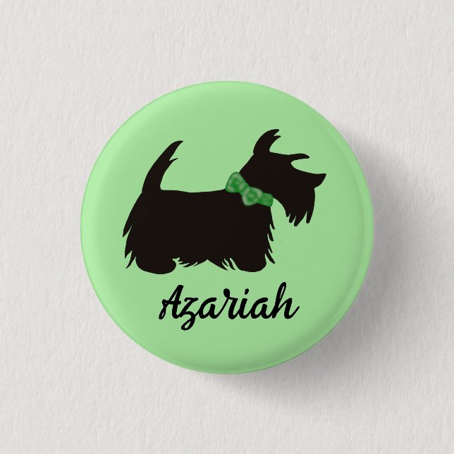 Scottie hund Button, Scottish skräcker Knapp (Framsida)