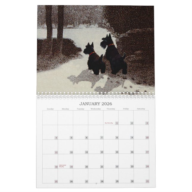 Scottie Hund Calendar Kalender (Jan 2026)