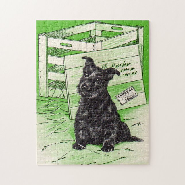 Scottie hund efter speciell leverans pussel (Vertikal)