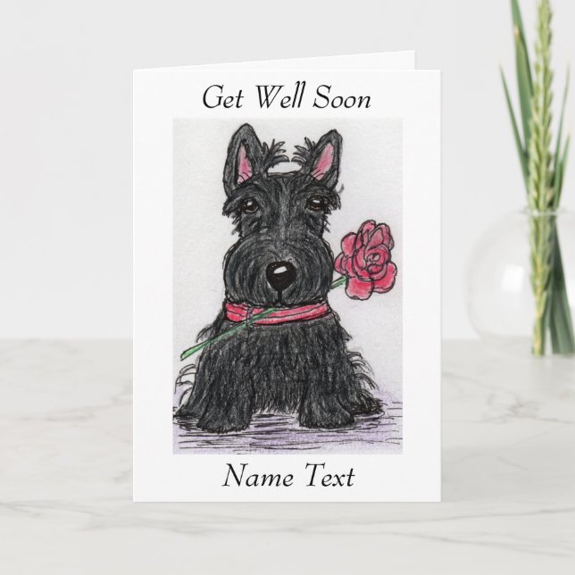 Scottie Hund Get well Soon Card kompis etc. Kort (Framsida)