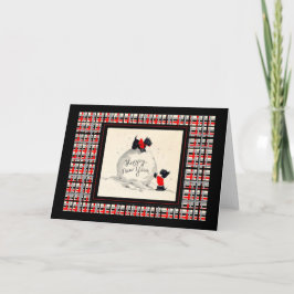 Scottie Hund Gott nytt år Note-kort Helgkort