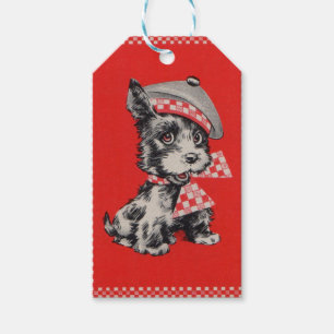 Scottie hund in red presentetikett