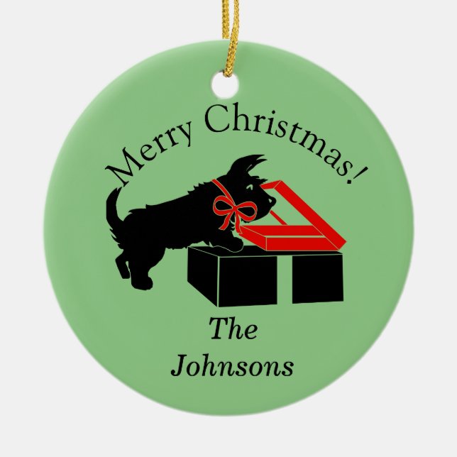 Scottie Hund Jul Personlig Ornament (Framsidan)