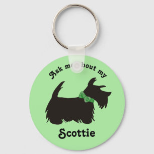 Scottie hund Keychain, Scottish Terrier hund Nyckelring