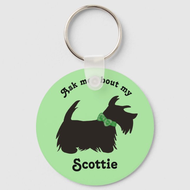 Scottie hund Keychain, Scottish Terrier hund Nyckelring (Framsida)