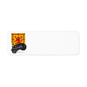Scottie Hund Lejon Rampant Flagga Returadress Etikett