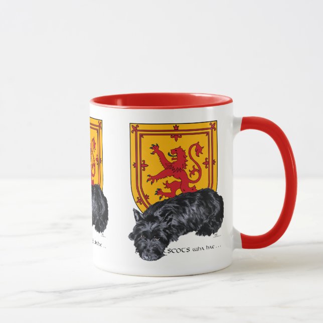 Scottie Hund Lion Rampant Flagga Mugg (Höger)