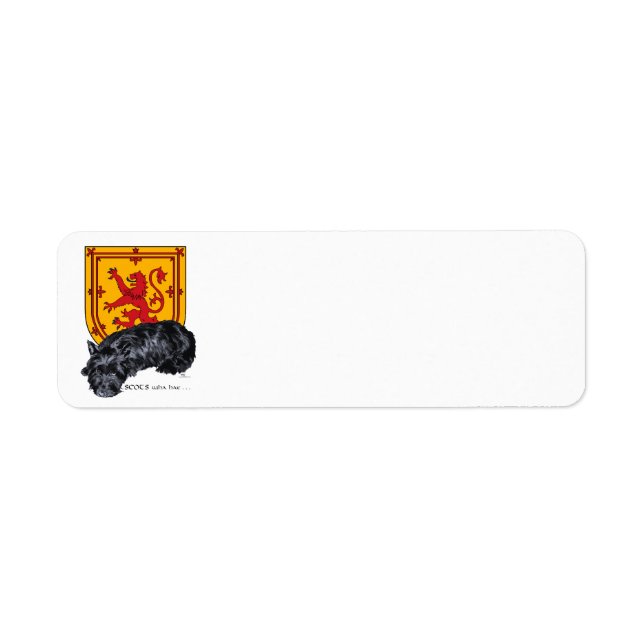Scottie Hund Lion Rampant Flagga Returadress Etikett (Framsidan)