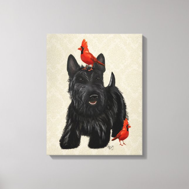 Scottie Hund och Red Birds Canvastryck (Framsida)