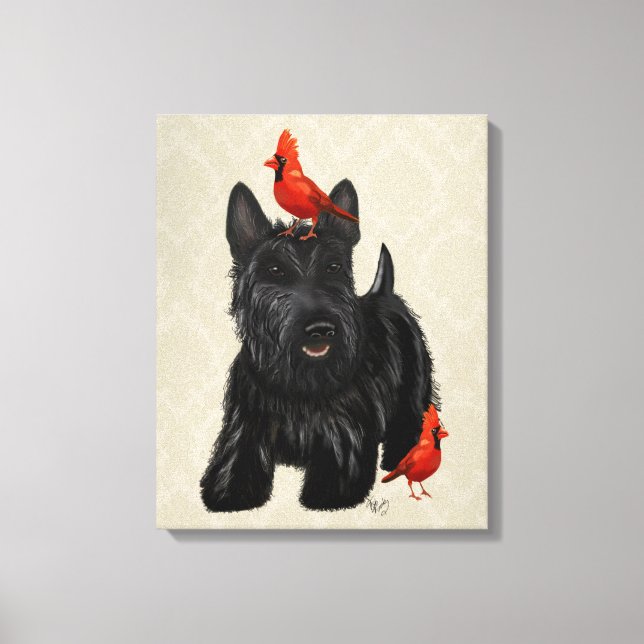 Scottie Hund och Red Birds Canvastryck (Framsida)