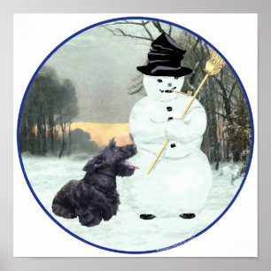 Scottie Hund och Snömannen Poster