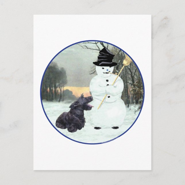 Scottie Hund och Snömannen Vykort (Framsida)