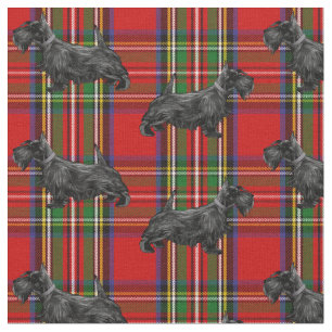 Scottie Hund på Red Scottish Tartan Tyg
