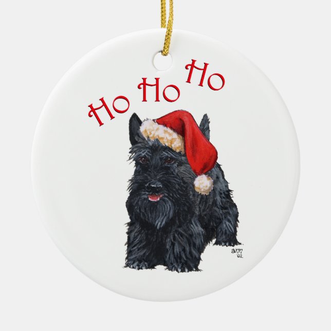Scottie Hund Prydnad Julgransprydnad Keramik (Framsidan)