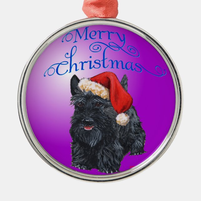 Scottie Hund Prydnad Julgransprydnad Metall (Framsidan)