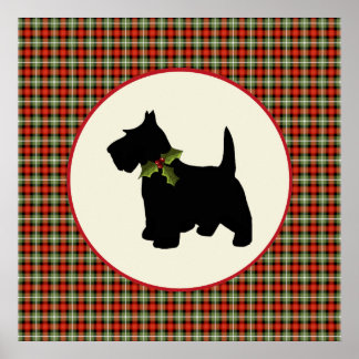 Scottie Hund Scotch Play Helgdag Hund Poster