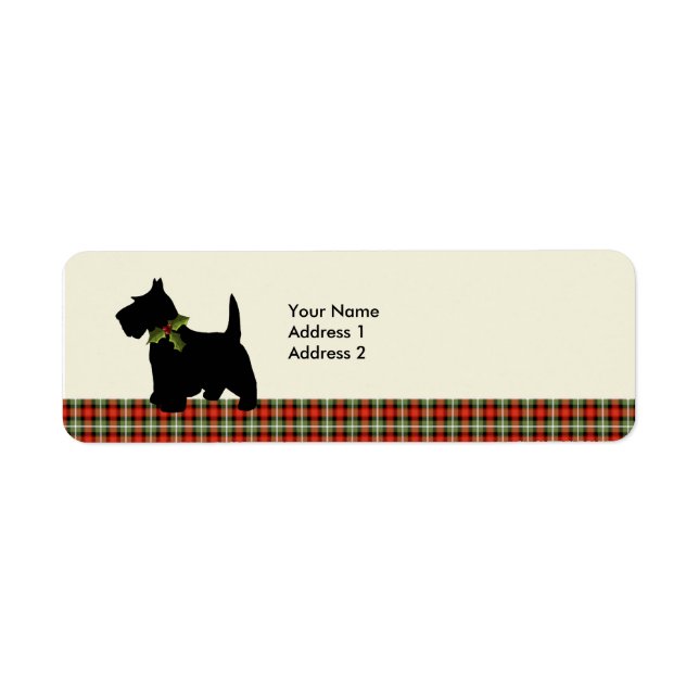 Scottie Hund Scotch Play-Personligen Returadress Etikett (Framsidan)