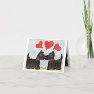 Scottie Hund Scottish Terrier art Notecard Kort